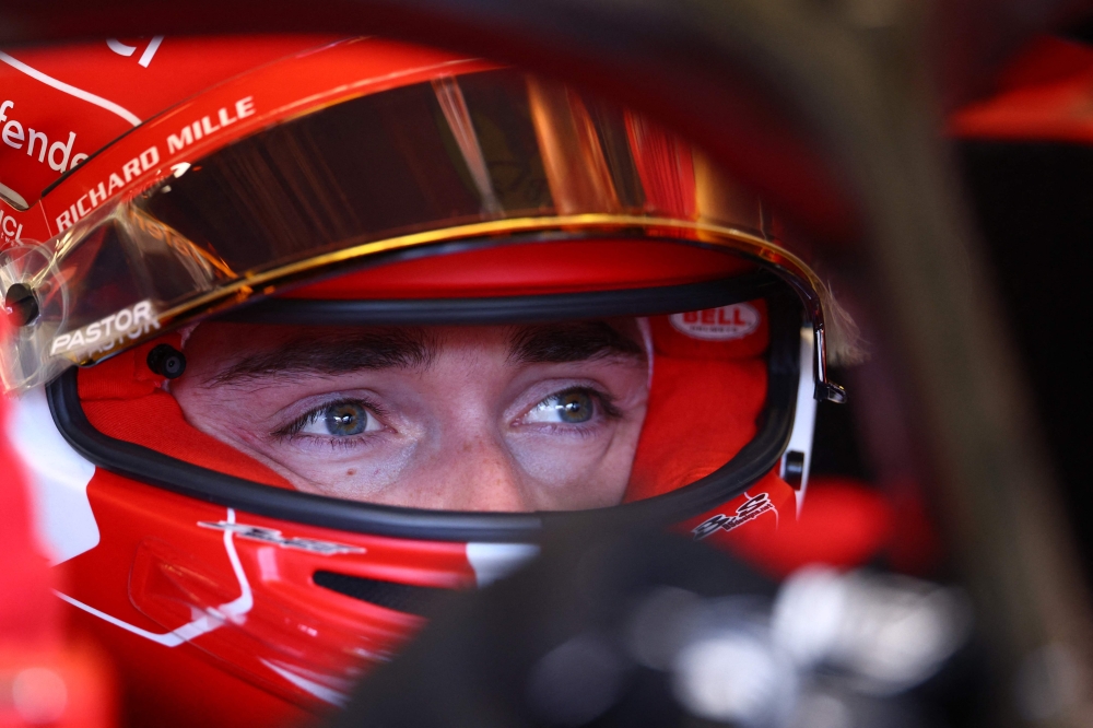 Ferrari's Monegasque driver Charles Leclerc gets ready for the sprint shootout ahead of the Formula One Azerbaijan Grand Prix at the Baku City Circuit in Baku on April 29, 2023. — AFP pic