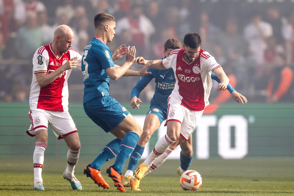 PSV Eindhoven edged out Ajax on penalties in the Dutch Cup final on Sunday to successfully defend the trophy in Rotterdam. —  AFP pic