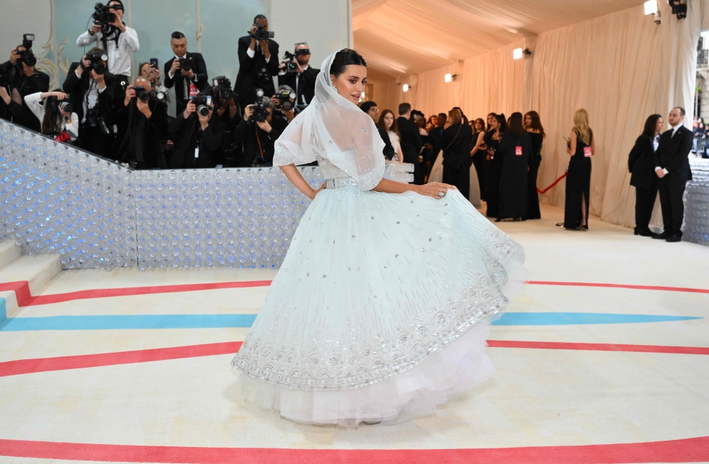 Spanish actress Penelope Cruz arrives for the 2023 Met Gala at the Metropolitan Museum of Art in New York May 1, 2023. — AFP pic