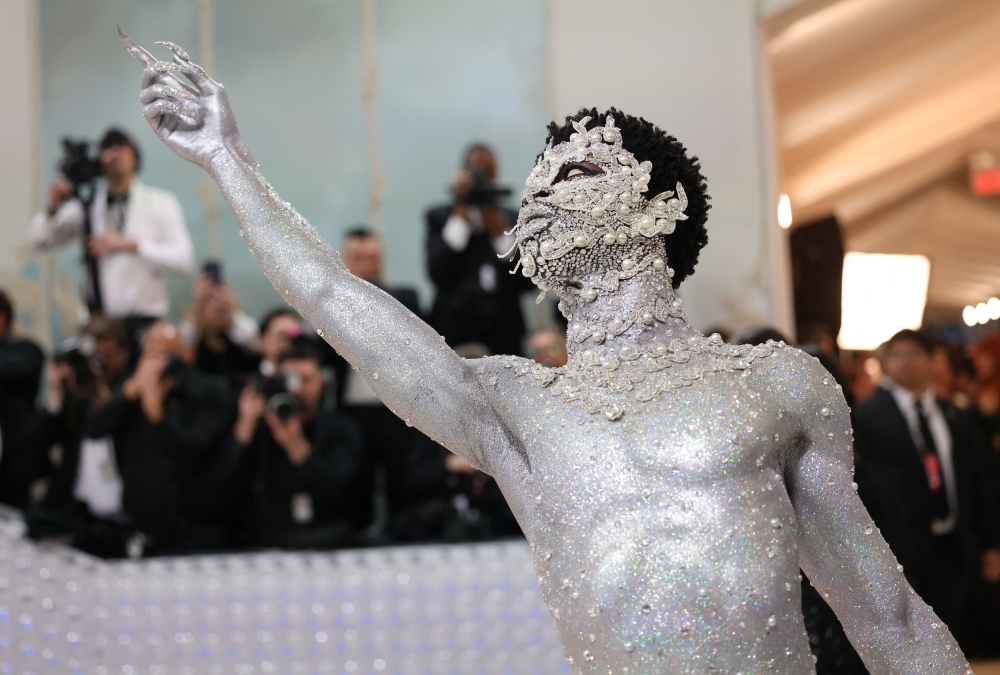 Lil Nas X poses at the Met Gala at the Metropolitan Museum of Art's Costume Institute in New York May 1, 2023. — Reuters pic