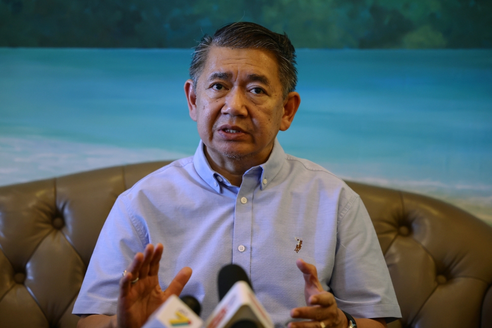 Domestic Trade and Cost of Living Minister Datuk Seri Salahuddin Ayub speaks during a press conference in Kuala Terengganu May 12, 2023. — Bernama pic