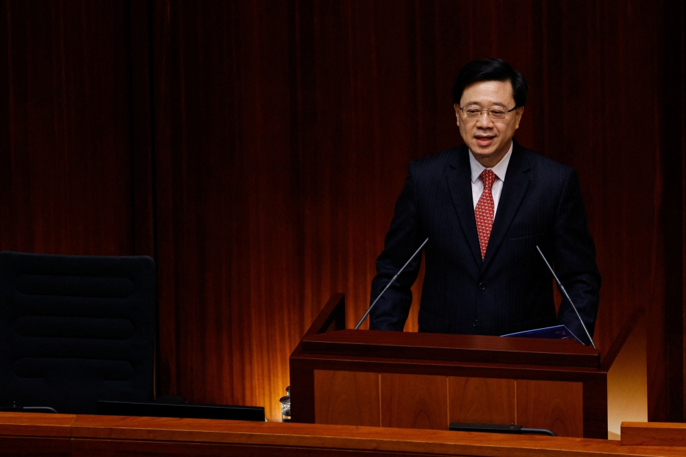 Hong Kong's chief executive John Lee says public libraries need to ensure books don't violate local laws, amid criticism that many books and videos related to China's Tiananmen Square crackdown have now been removed from library shelves. ― Reuters pic