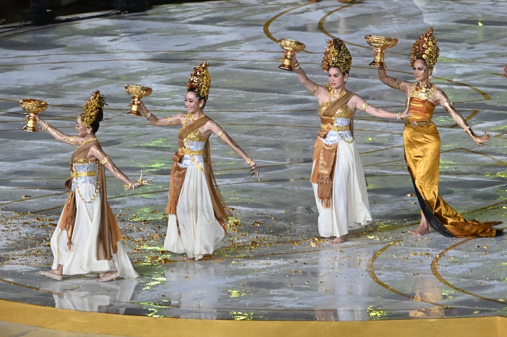 Performers take part in the closing ceremony of the 32nd South-east Asian Games (SEA Games) at the Morodok Techo National Stadium in Phnom Penh May 17, 2023. — AFP pic