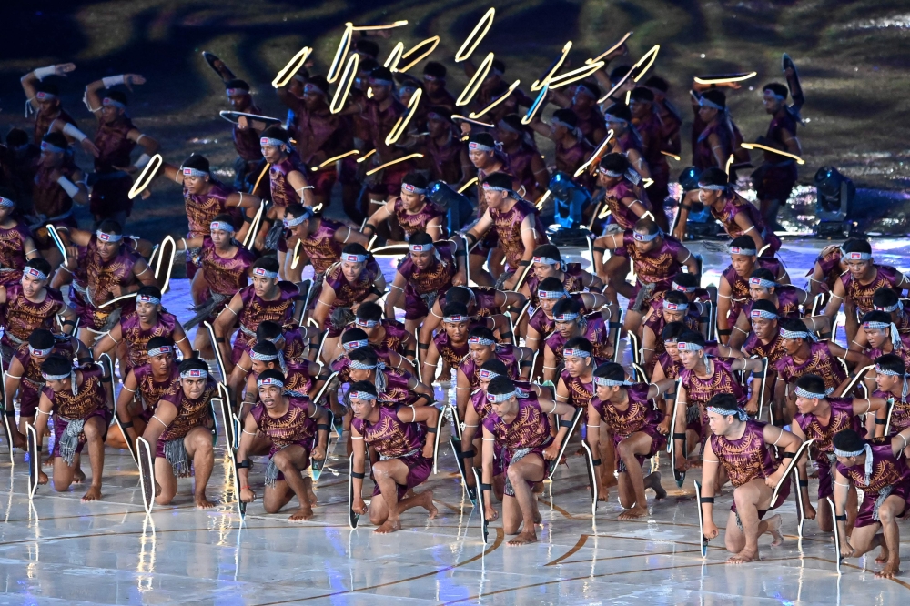 Performers take part in the closing ceremony of the 32nd South-east Asian Games (SEA Games) at the Morodok Techo National Stadium in Phnom Penh May 17, 2023. — AFP pic