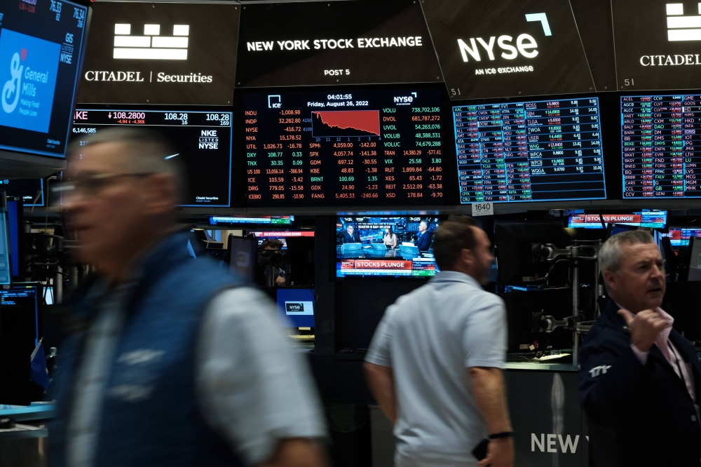 The Dow Jones Industrial Average rose 1.00 per cent to 33,093.34, the S&P 500 gained 1.30 per cent to 4,205.45 and the Nasdaq Composite climbed 2.19 per cent to 12,975.69. ― AFP file pic