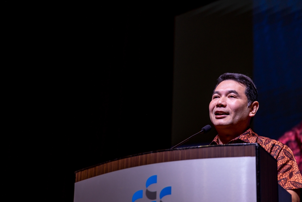 Economy Minister Rafizi Ramli said the government has not planned to revise the economic growth forecast this year following the depreciation of the ringgit’s value in the last two weeks. — Picture by Firdaus Latif 