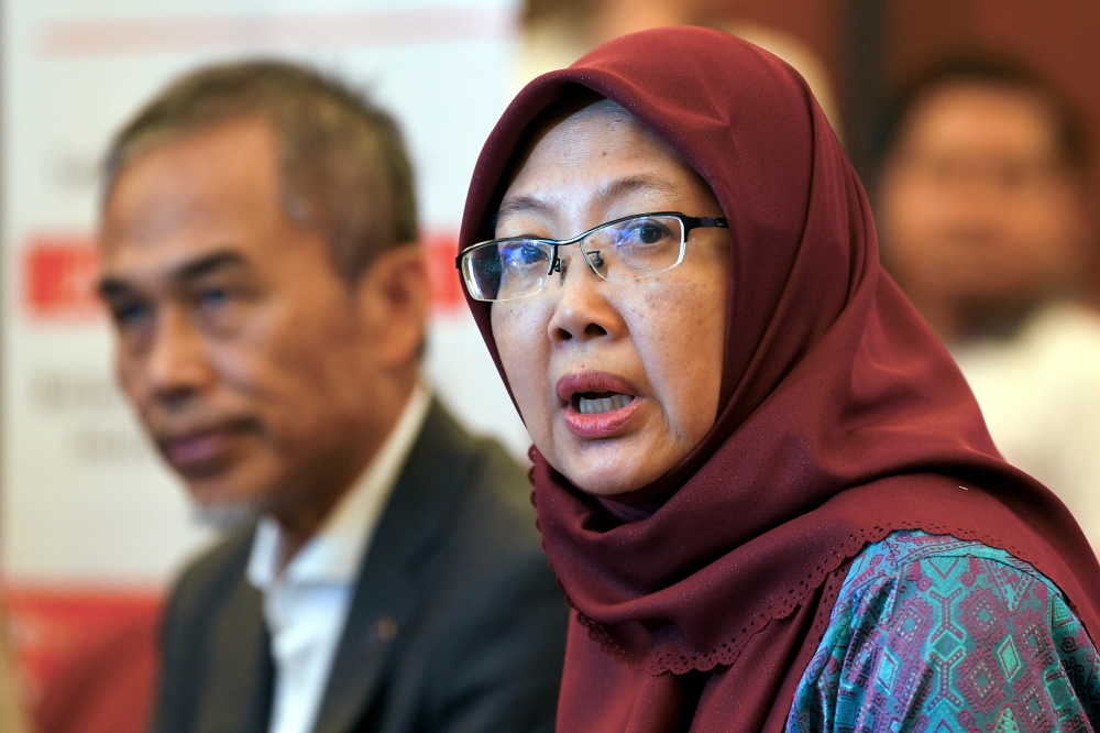 Health Minister Dr Zaliha Mustafa during a press conference at the opening ceremony of Malaysia’s Global Adult Tobacco Survey (GATS) in Seremban, June 11, 2023. — Bernama pic 