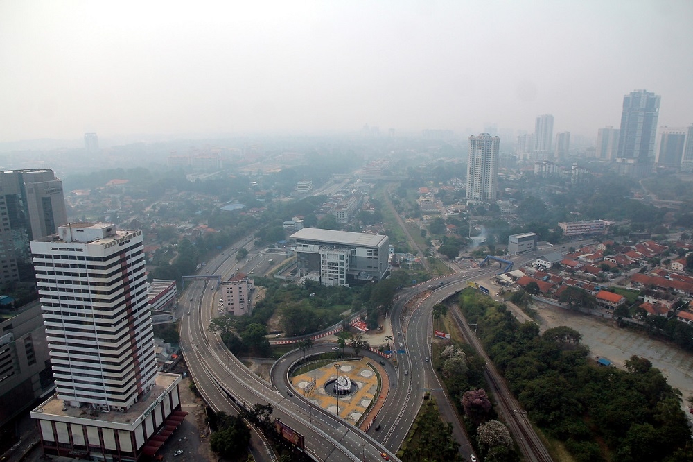 A view of Johor Baru's skyline on a moderately hazy afternoon September 16, 2019. Johor’s relationship with Singapore holds undeniable relevance, and not just because the prosperous city-state is just a stone’s throw away from the state capital of Johor Baru. — Bernama pic