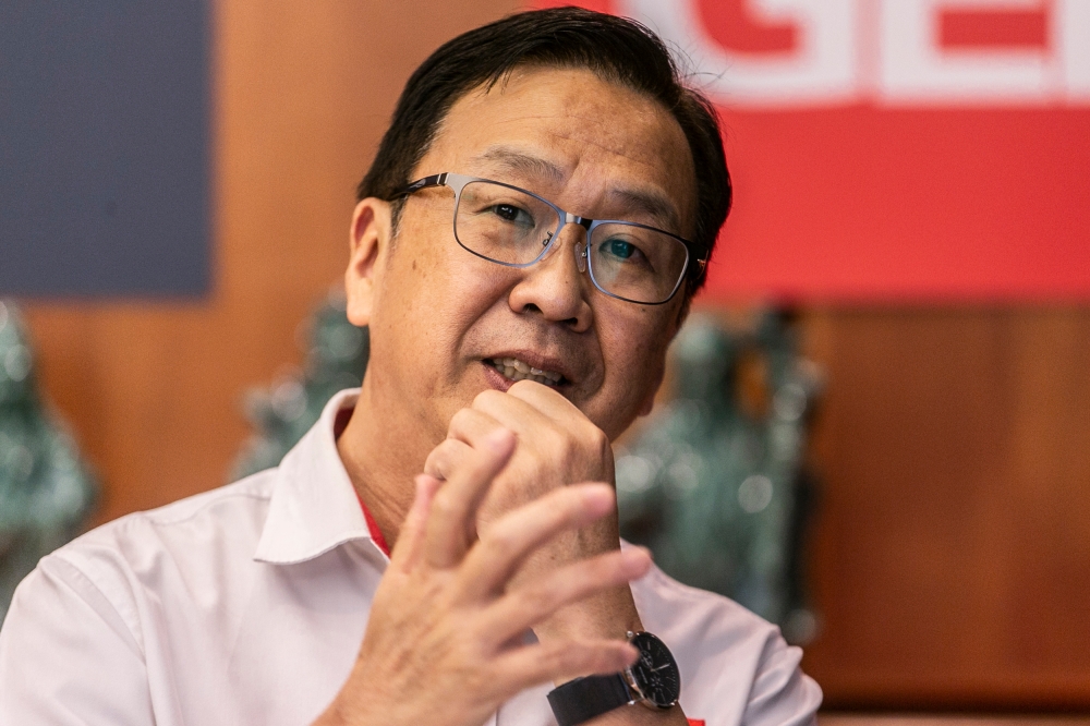 Gerakan president Datuk Dominic Lau Hoe Chai says Perikatan Nasional is expected to announce its seat distribution for the upcoming state elections among its component parties next week. ― Picture by Hari Anggara