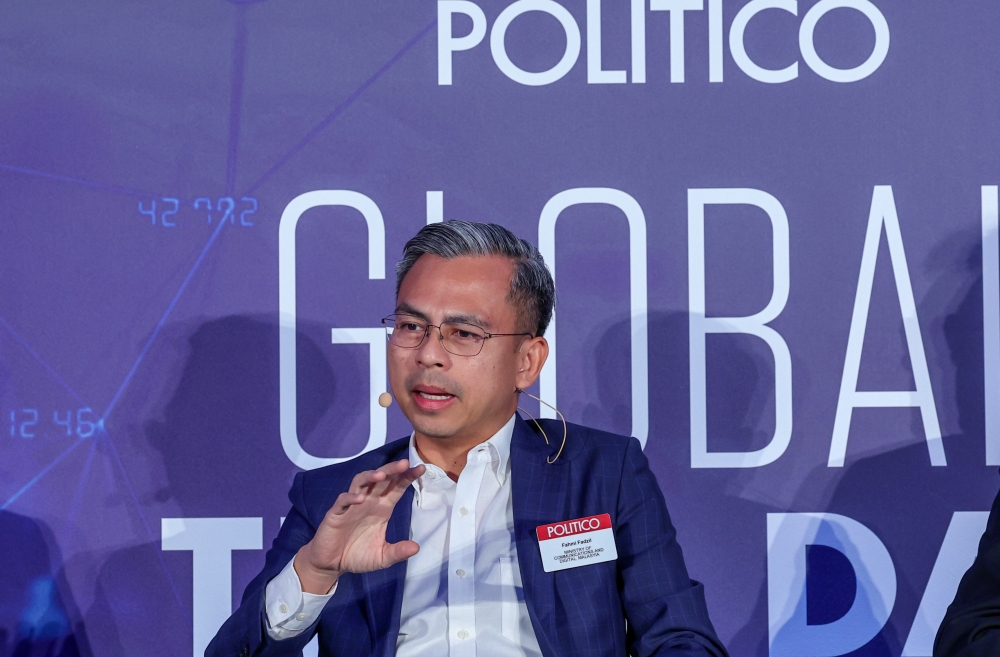 Communications and Digital Minister Fahmi Fadzil speaks at the Panel Dussusion: 'The Geopolitics of Technology' at Politico’s Inaugural Global Tech Day in London June 16, 2023. — Bernama pic