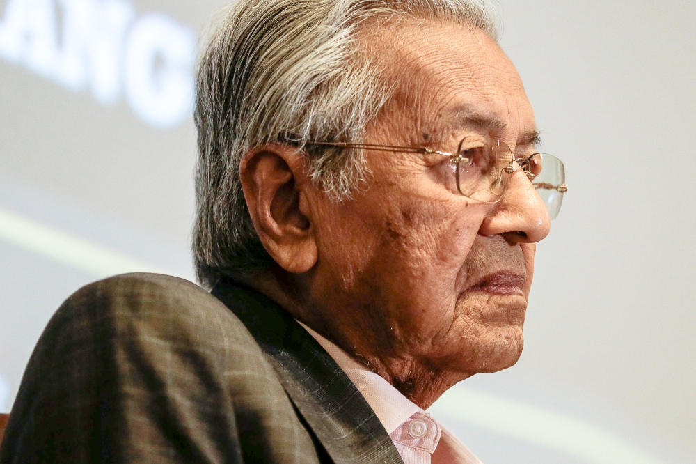 According to Tun Dr Mahathir Mohamad, affirmative action must continue because Malay students and businesspeople would not be able to compete with non-Malays otherwise. — Picture by Sayuti Zainudin