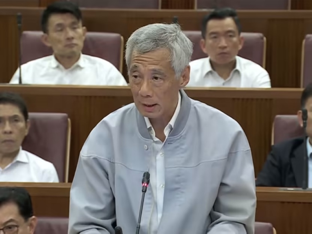 Prime Minister Lee Hsien Loong speaking in Parliament on July 3, 2023. — CNA screengrab via TODAY