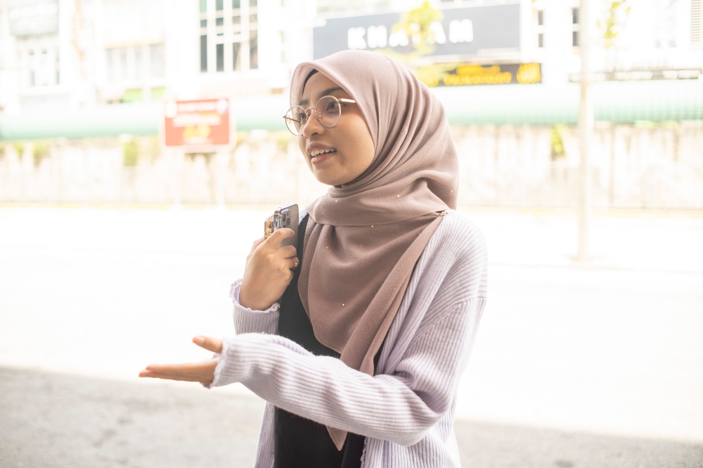 Hajar speaks to Malay Mail during an interview session in Bangi, Selangor, June 15, 2023. — Picture by Shafwan Zaidon