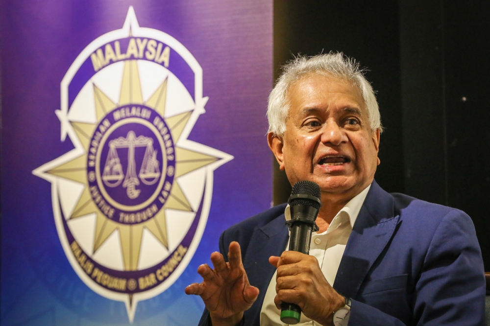 Former AG Tan Sri Tommy Thomas is seen in this file picture on July 6, 2022. — Picture by Yusof Mat Isa