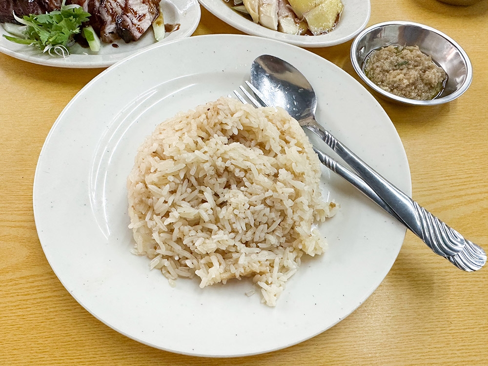 The rice served here is healthier with separate, large sized grains.