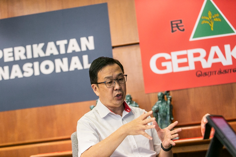 The Perikatan Nasional (PN) tussle for the Bayan Lepas seat in Penang between its two component parties continued today with a state PAS leader accusing Gerakan president Datuk Dominic Lau Hoe Chai of deception. — Picture by Hari Anggara