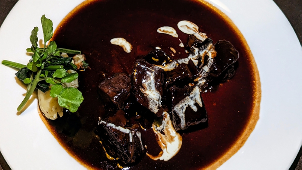 Gyu-tan stew, a dish with a demi-glace so rich that it will change your life.