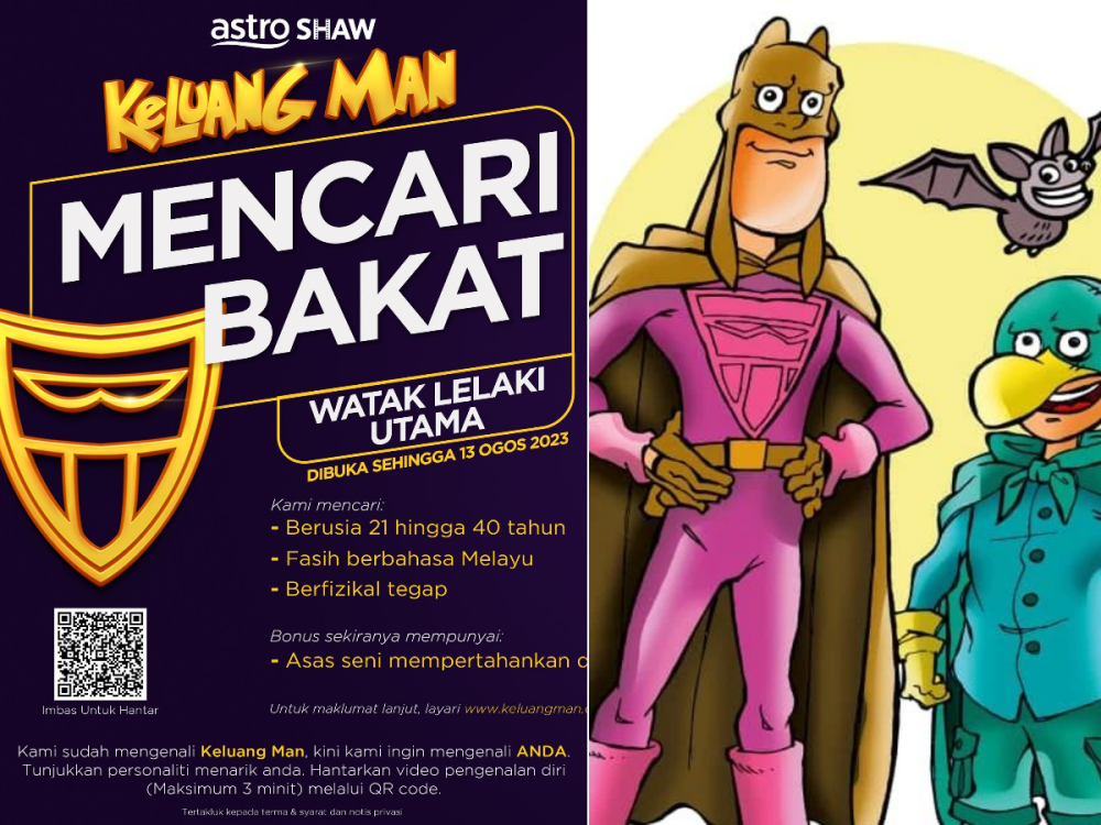 The live-action adaptation of 'Keluang Man' will be directed by Anwari Ashraf Hashim, known for directing 'Projek High Council.' — Picture via Facebook/ Astro Shaw Sdn Bhd and Keluang Man Club.