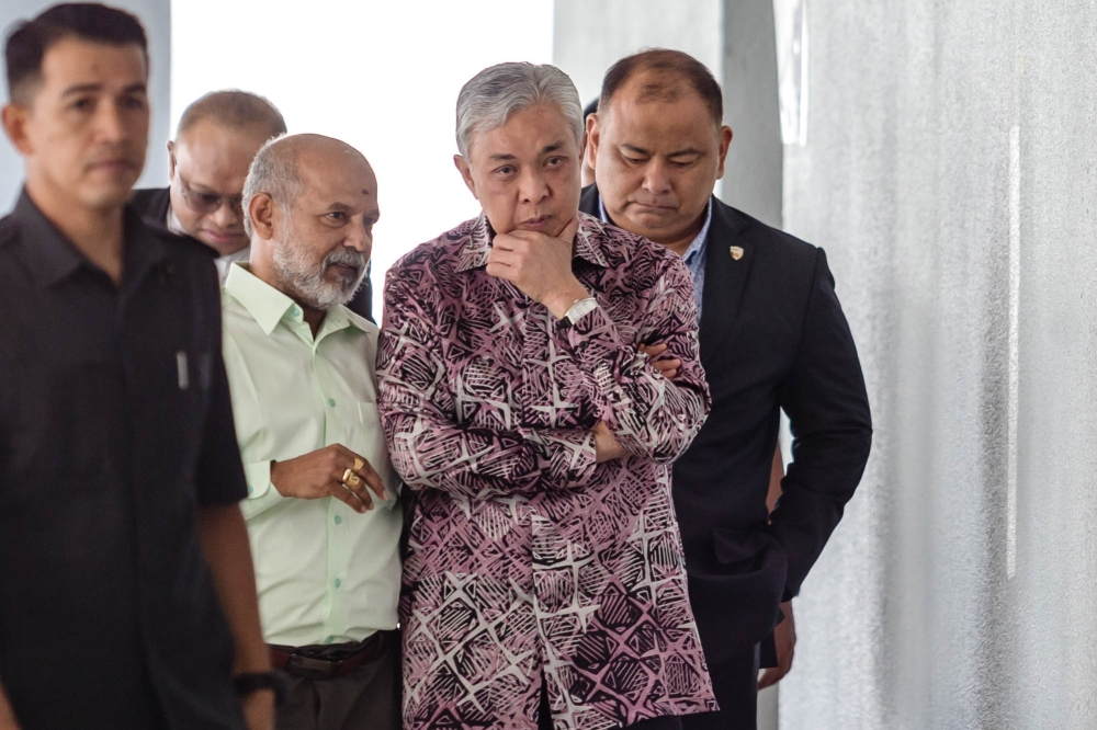 Deputy Prime Minister Datuk Seri Ahmad Zahid Hamidi, who is also Umno president and Barisan Nasional chairman, is facing 47 charges in this trial. — Picture by Firdaus Latif