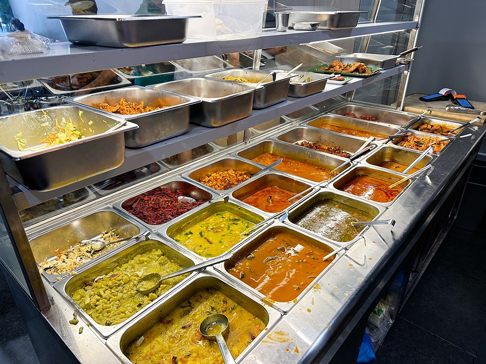 Check out the counter full of dishes to pair with your meal here