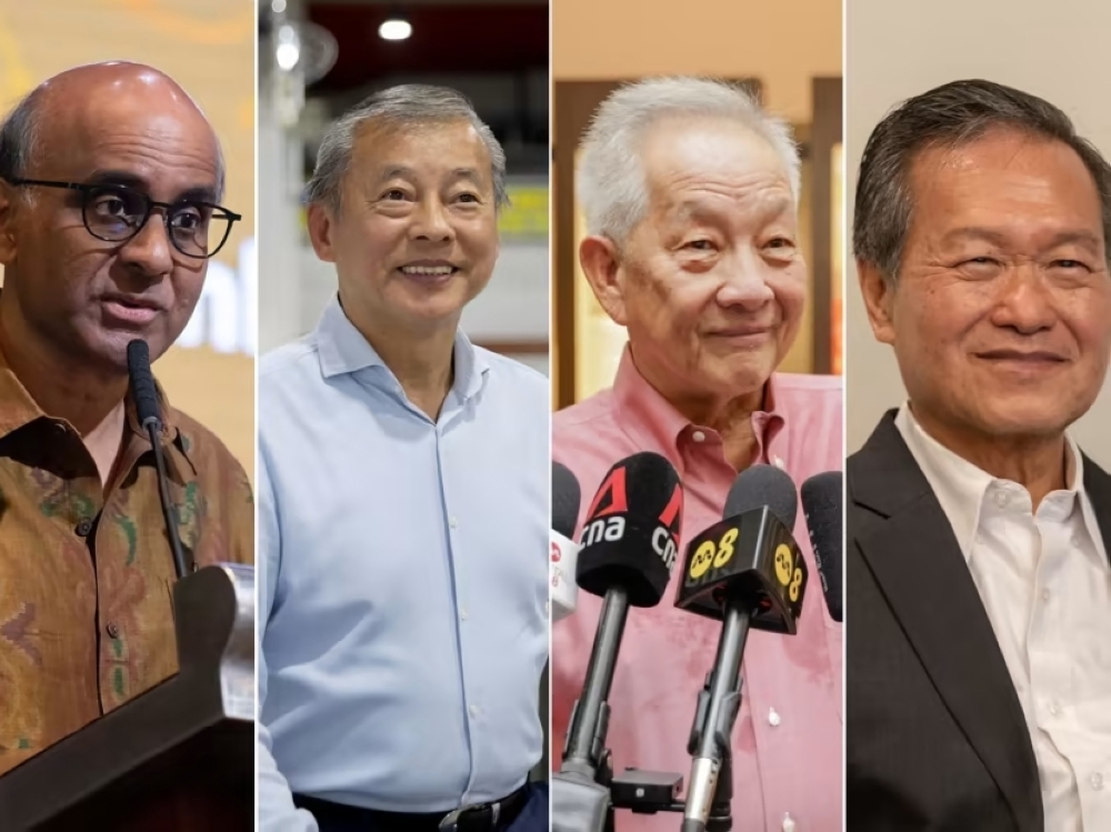 (From left to right) Former Senior Minister Tharman Shanmugaratnam, businessman George Goh, former GIC chief investment officer Ng Kok Song and former NTUC Income chief executive Tan Kin Lian. — TODAY pic