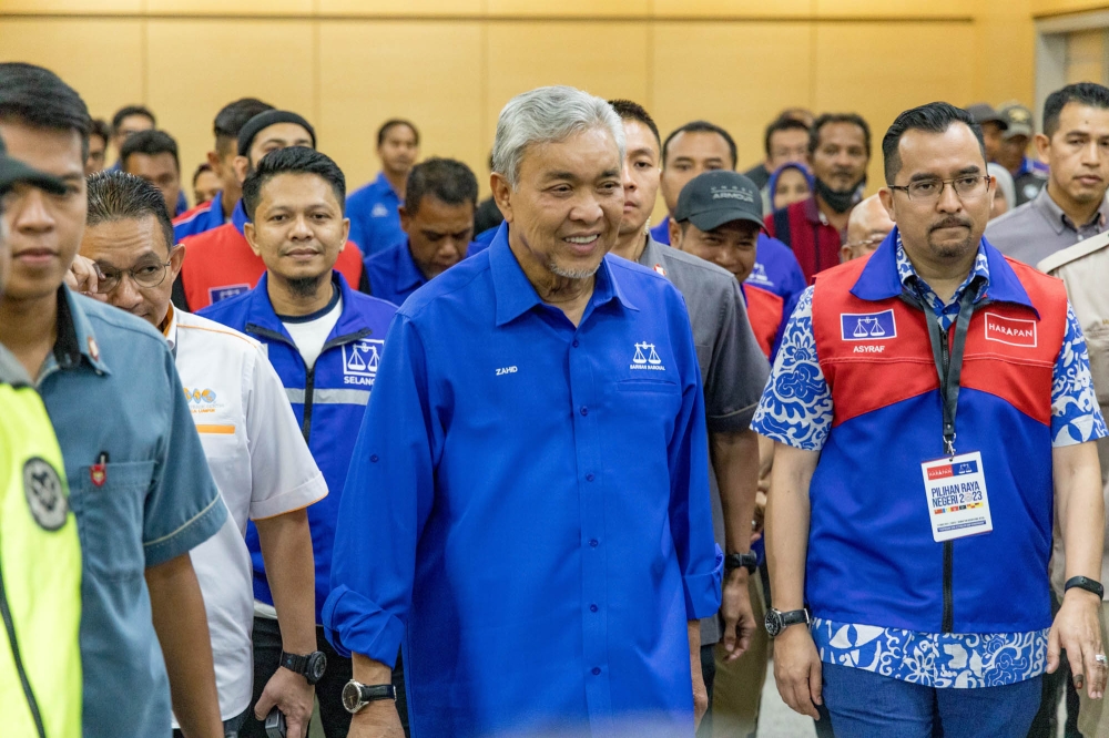 Barisan Nasional chairman Datuk Seri Ahmad Zahid Hamidi said BN, together with its allies in the unity government, respects the election results of the six states as it was represented by the people. — Picture by Firdaus Latif