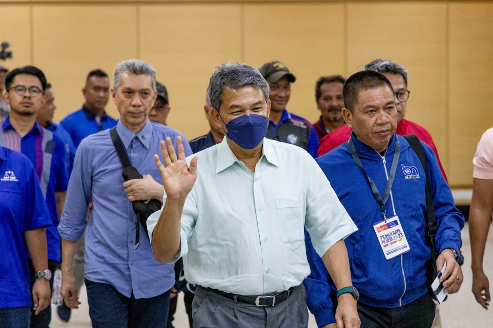 Barisan Nasional deputy chairman Datuk Seri Mohamad Hasan arrives at World Trade Centre in Kuala Lumpur August 12, 2023. — Picture by Firdaus Latif