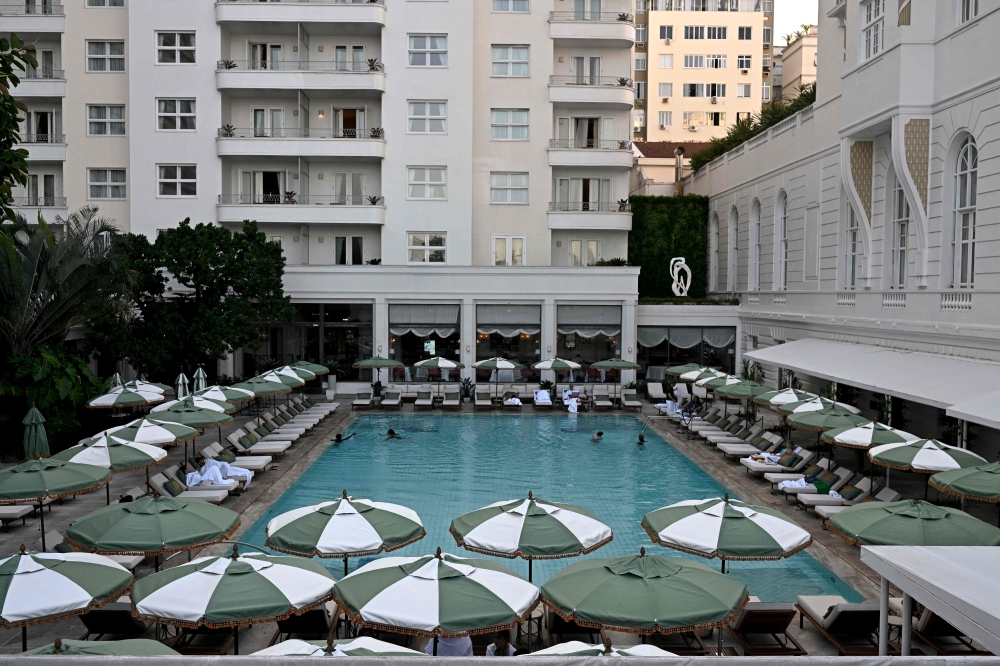 View of the swimming pool area of the Belmond Copacabana Palace Hotel. — AFP pic