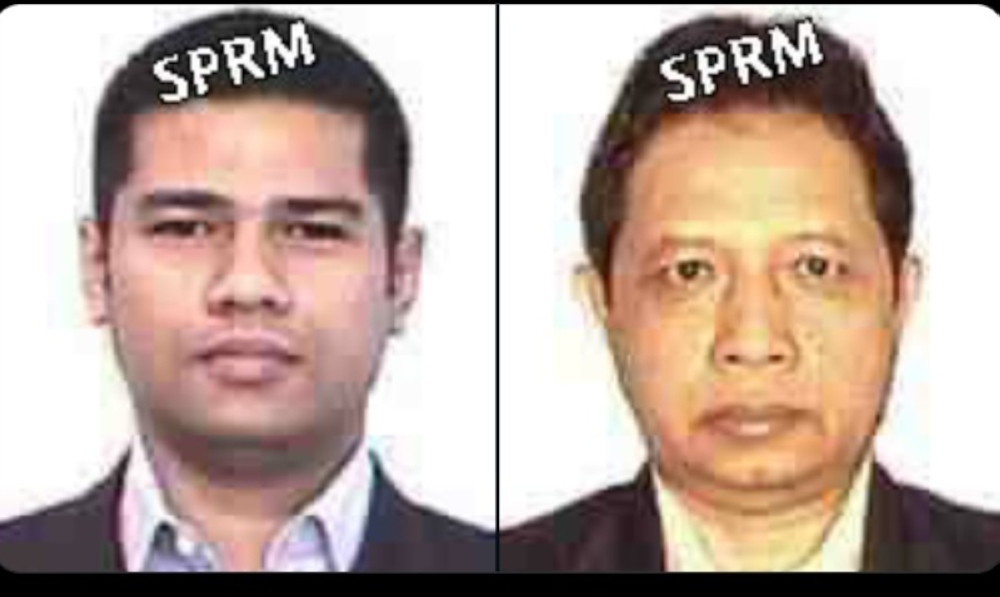 MACC chief commissioner Tan Sri Azam Baki has said that the agency may seek Interpol’s assistance to track down Datuk Seri Muhammad Adlan Berhan (left) and a lawyer by the name of Mansoor Saat (right).— Picture from Twitter/SPRM via Bernama