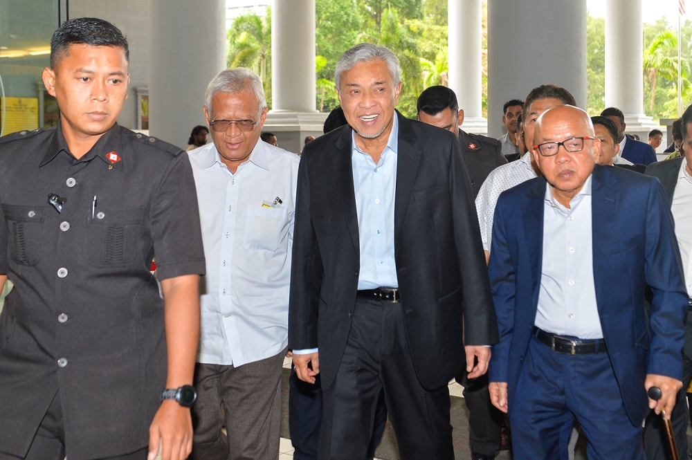 Deputy Prime Minister Datuk Seri Zahid Hamidi at the Kuala Lumpur High Court August 22, 2023. — Picture by Miera Zulyana