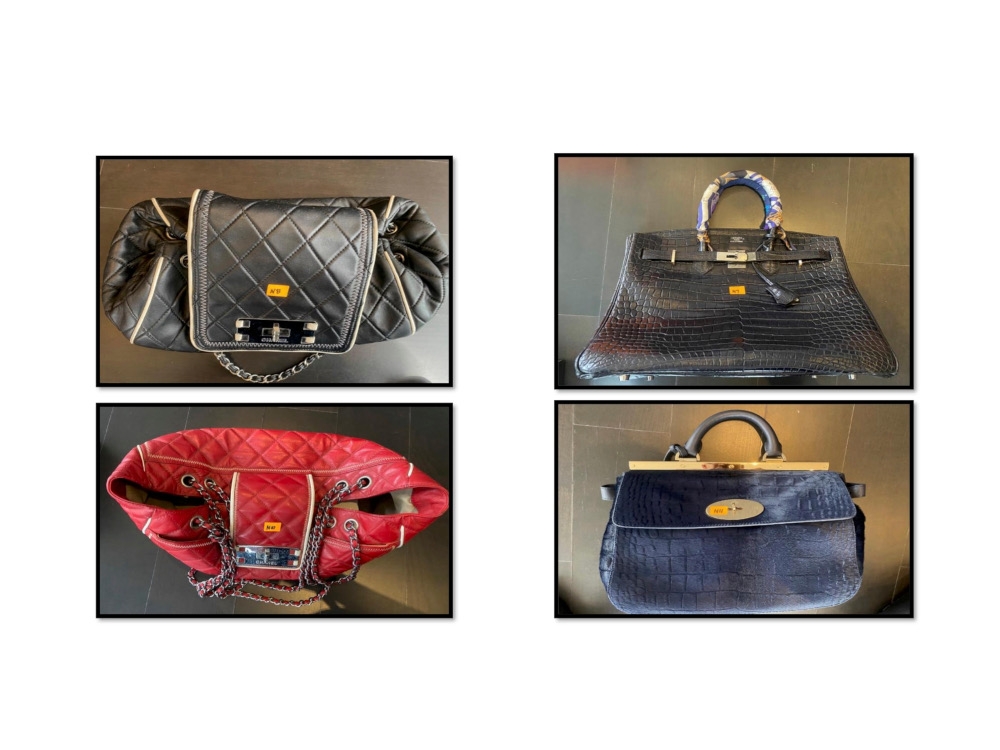 Some of the luxury handbags confiscated by police from Jasmine Loo. — Picture courtesy of Royal Malaysia Police 