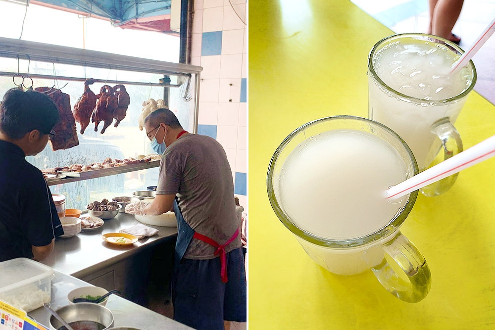 Enjoy some homemade barley water while waiting for your order.