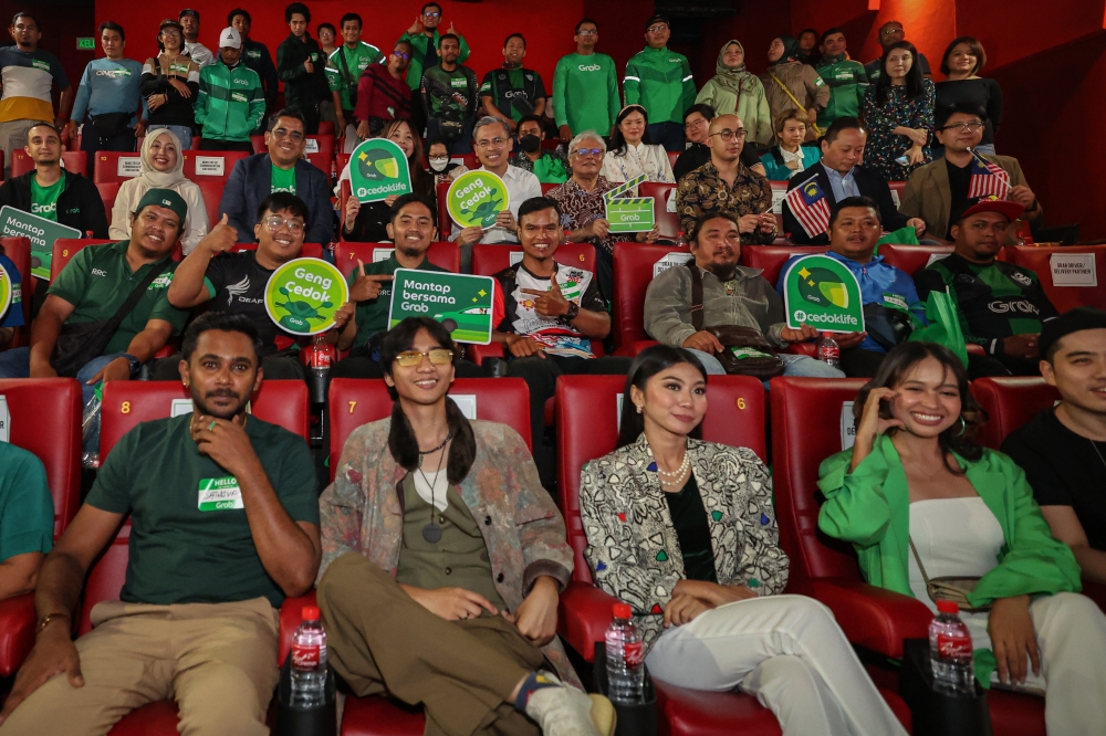 Communications and Digital Minister Fahmi Fadzil (3rd row, centre) at the exclusive preview of the #CedokLife mini-series at TGV Cinema Sunway Pyramid, Petaling Jaya, September 12, 2023. — Bernama pic 