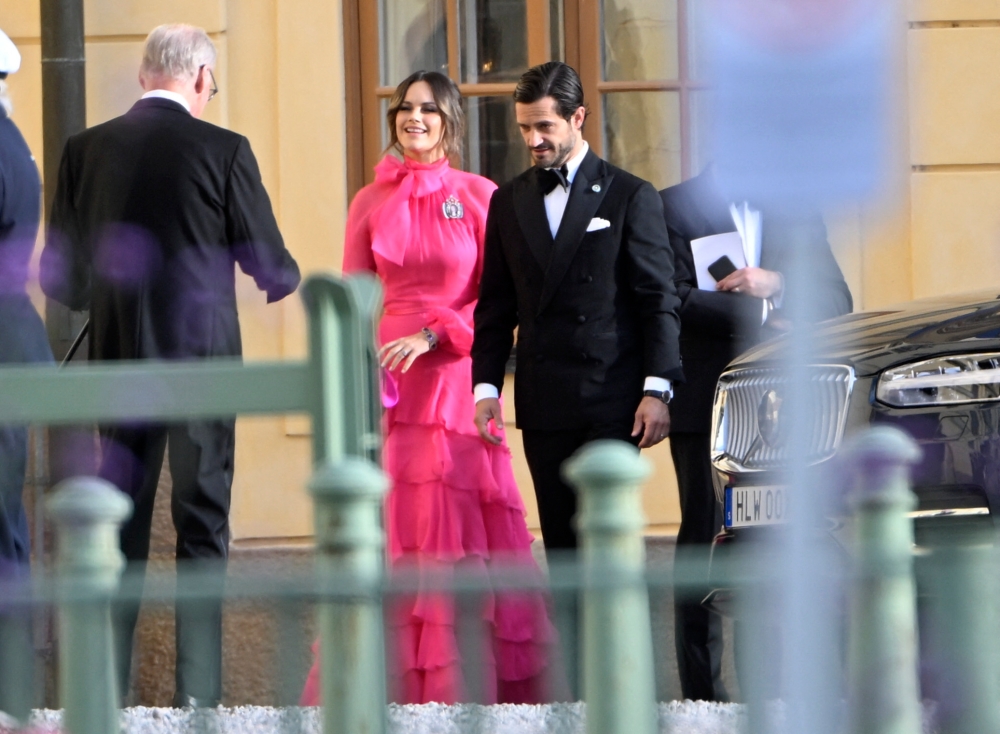 Princess Sofia and Prince Carl Philip of Sweden arrive at Drottningholm Palace Theatre in Stockholm, September 14, 2023, for the Royal Opera’s jubilee theatre performance, in connection with the 50th anniversary King Carl XVI Gustaf’s accession to the throne. — AFP pic