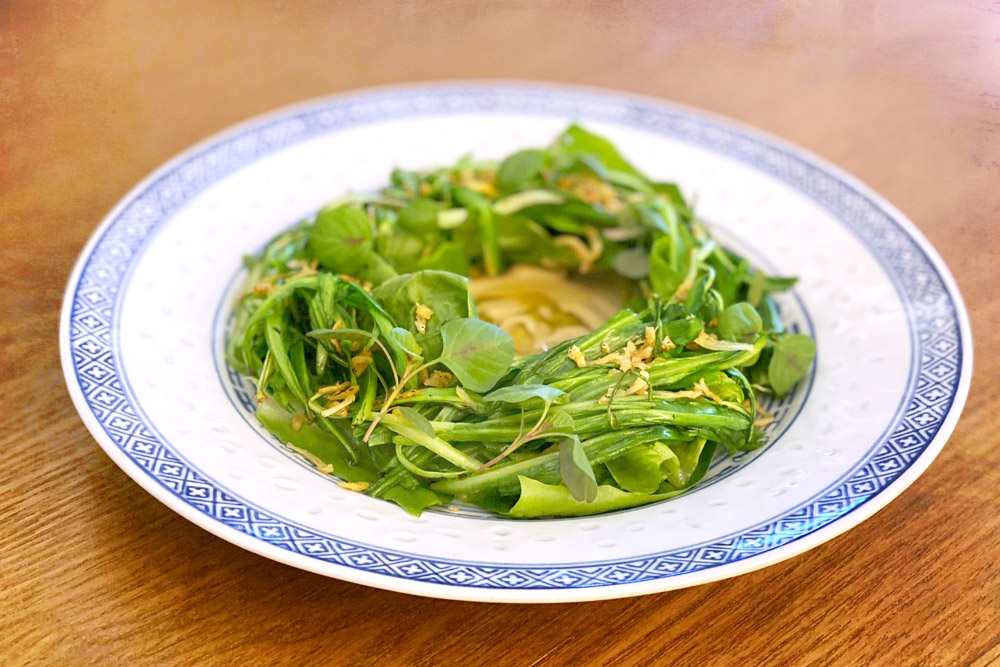 Dragon Chives & Century Egg Sauce.