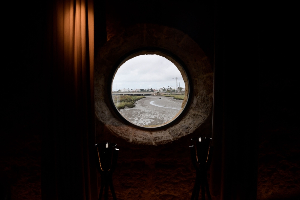 This photograph shows a view from the Aponiente restaurant window, in El Puerto de Santa Maria, on September 15, 2023. — AFP pic