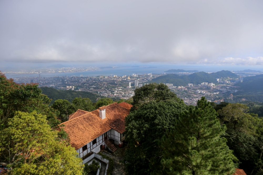 A general view of George Town and the sea can be seen from the peak of Penang Hill in this file picture. — Picture by Sayuti Zainudin