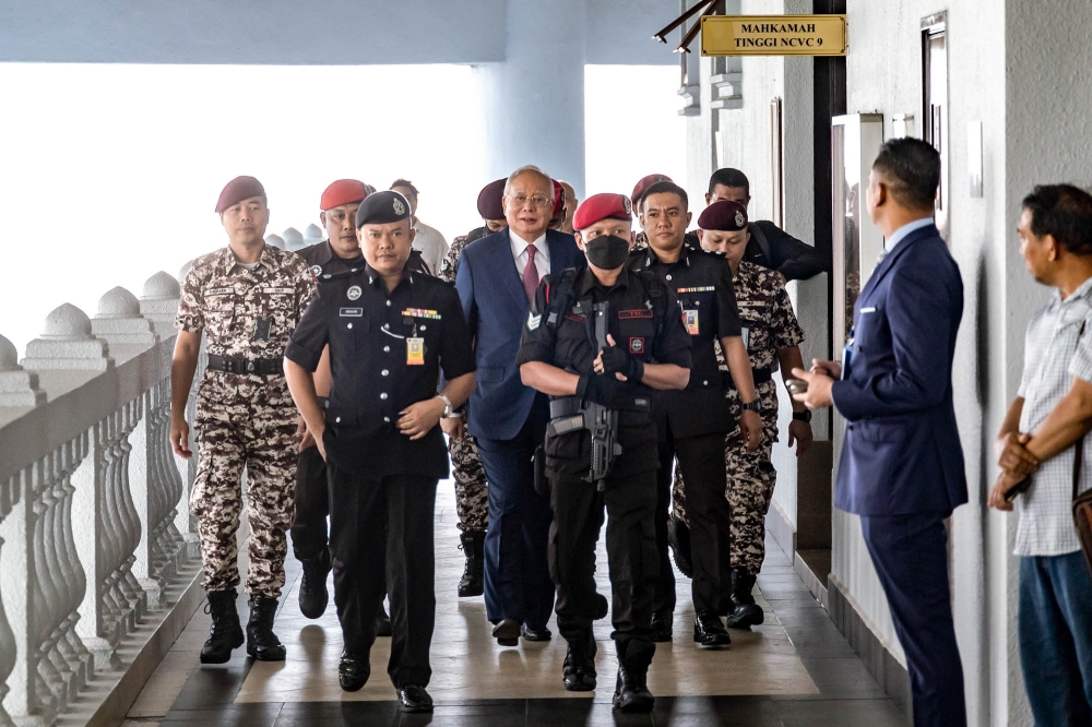 In his suit, Najib is seeking a declaration that Thomas had committed misfeasance in public office, and RM1,941,988 (or RM1.9 million) to compensate for the alleged losses that he had suffered so far, general damages, exemplary damages and aggravated damages. — File picture by Firdaus Latif