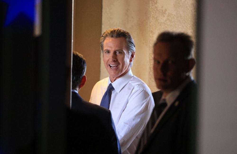 File photo of California Governor Gavin Newsom arriving to attend the second Republican candidates’ debate of the 2024 US presidential campaign at the Ronald Reagan Presidential Library in Simi Valley, California, US September 27, 2023. — Reuters pic