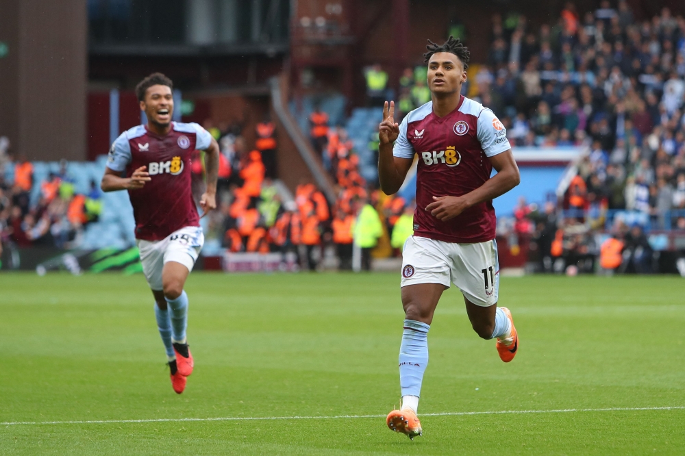 Aston Villa’s English striker #11 Ollie Watkins celebrates scoring his team’s fourth goal during the English Premier League football match between Aston Villa and Brighton and Hove Albion at Villa Park in Birmingham, central England on September 30, 2023. — AFP pic