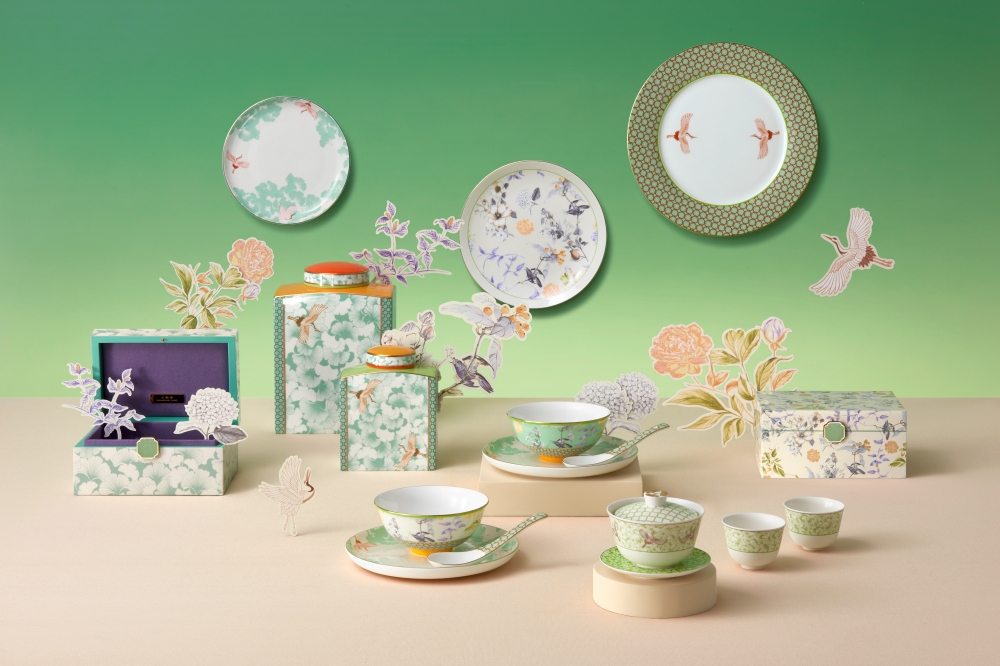 The Chinese Garden Home Collection features chinoiserie designed teaware, jewellery boxes, ginger flower diffusers and candles. — Picture courtesy of Shanghai Tang