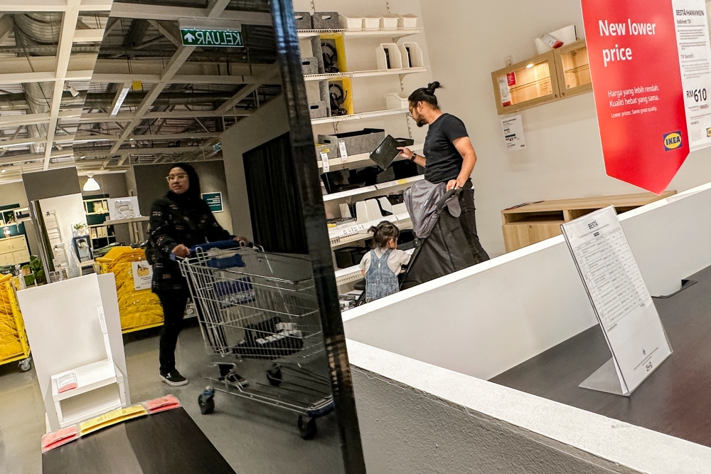 People visit IKEA for shopping purposes, October 4, 2023. The Anwar government could also extend existing discounts on utility bills and tax breaks for childcare expenses as those that were announced from the previous budget were well received. — Picture by Hari Anggara