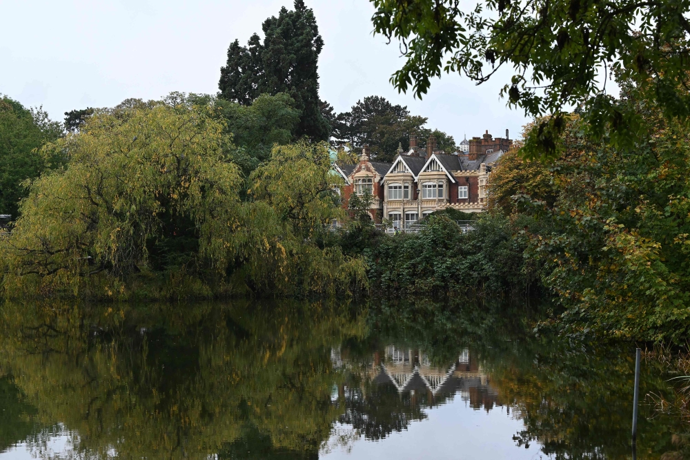 Bletchley Park Mansion is pictured at Bletchley Park, near Milton Keynes, north of London on October 26, 2023. — AFP pic