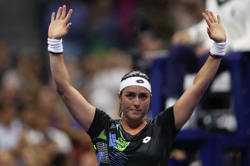 An emotional Ons Jabeur said she would donate part of her WTA Finals prize money to Palestinians after avenging her Wimbledon final defeat to Marketa Vondrousova. — Matthew Stockman/Getty Images/AFP pic