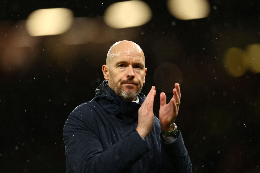 Erik ten Hag urged his Manchester United flops to “stand up” to the pressure as the Dutch coach battles to stop their season imploding. — Reuters pic