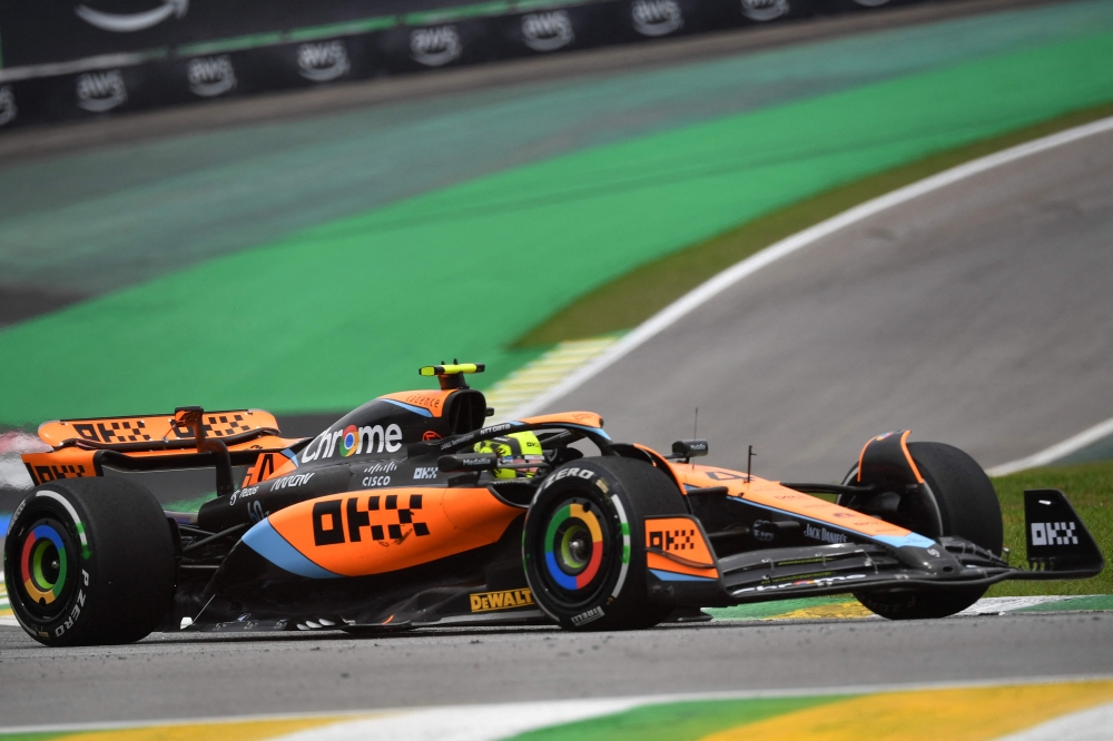 McLaren’s British driver Lando Norris powers his car during a free practice at the Jose Carlos Pace racetrack in Sao Paulo, Brazil, on November 3, 2023, ahead of the Formula One Brazil Grand Prix. — AFP pic