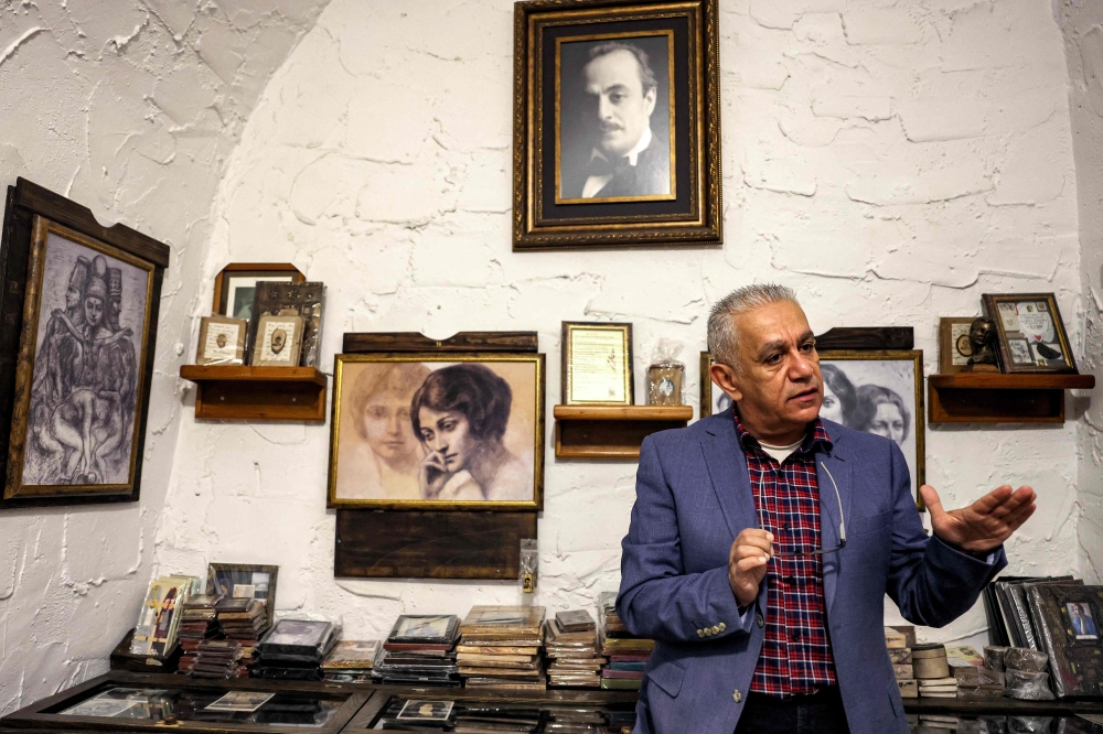 Joseph Geagea, director of the Gibran Khalil Gibran Museum dedicated to the eponymous Lebanese-American writer, poet, and visual artist, gives an interview at the premises in the artist's hometown of Besharre (Bsharri) in northern Lebanon on October 5, 2023. — AFP pic