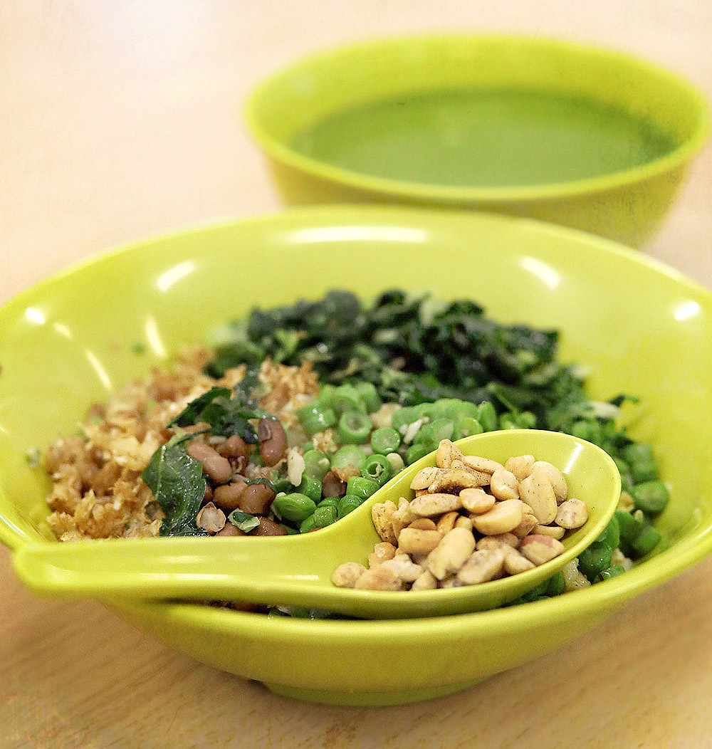 The Hakka 'lei cha' is a bowl of green goodness.