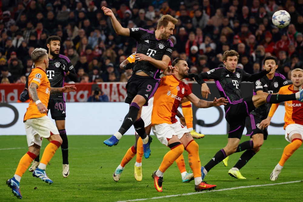 Bayern Munich’s English forward Harry Kane scores the opening goal during the Uefa Champions League Group A football match between FC Bayern Munich and Galatasaray AS in Munich, southern Germany on November 8, 2023. — AFP pic 