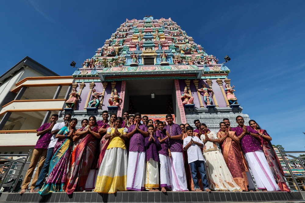 Hindus perform prayers in conjunction with Deepavali at the Arulmigu Karumariamman Temple in Butterworth November 12, 2023. — Bernama pic